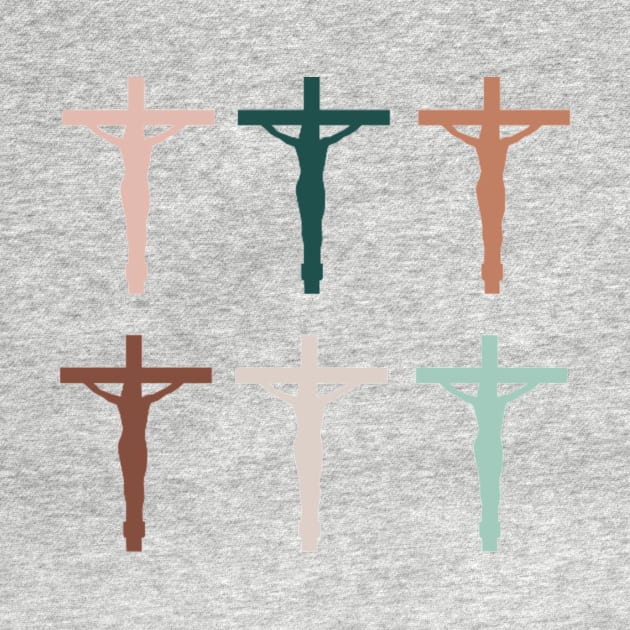 Terracotta Pallet Crucifix Sticker Set by opptop